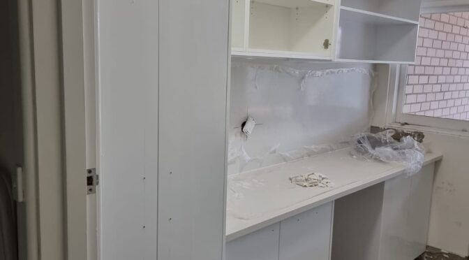 New laundry with stone benchtop