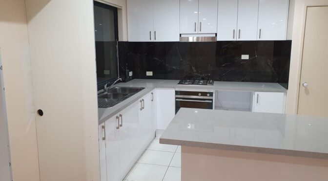 New Kitchen/ stone benchtop/ splasback