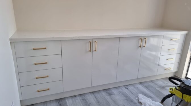 Commercial Romm fitout  cabinets and 40mm stone