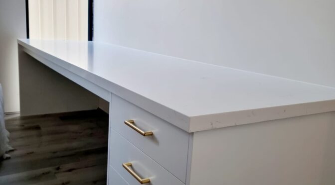 Office computer desk with 40mm stone top